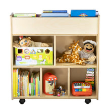 Load image into Gallery viewer, Book Mobile with 5 Shelves & Block Storage (S328)