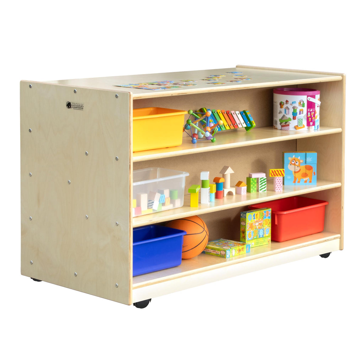 2 Sided Workstation with Cubbies on Casters (S348) – Trojan Classroom ...